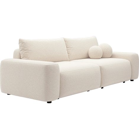 Divano letto 4 posti in Tessuto testurizzato Panna - DAVISO (1/5)