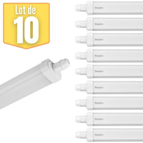 Lot de 10 réglettes LED étanches 45W 4000K IP65 (1/5)