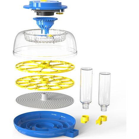 Incubateur à œufs 18 places Automatique Contrôle Température Humidité Rotation Affichage Digital Lampe Candeleur ABS Transparent (1/3)