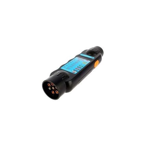 Outil de testeur de remorque à 7 Broches, 7pin 12V Remorquage de la Bande de remorque de la Prise de Courant Testeur de Connexion Testeur de Diagnostic Noir (1/3)