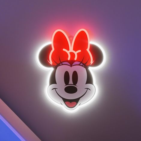 Cara estampada de Minnie Disney en amarillo neón