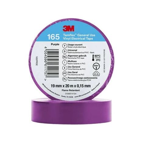 Ruban Adhésif Temflex™ 165 PVC 19mm x 20m 3M 7100184800 Violet