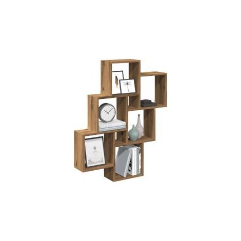 Étagère murale sous forme de cube chêne artisanal 78x15x93 (1/5)