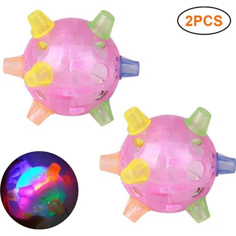Balle d'activation pour chien sautant, balle dansante clignotante créative avec lumières LED colorées et musique, jouet à mâcher pour chiots, convient à une utilisation en intérieur et en extérieur (1/5)