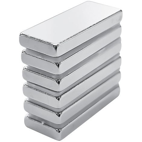 Aimant en néodyme RS PRO Ø 10mm, Bloc, épaisseur 3mm ( Prix pour Barrette de 6 )