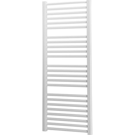Finimetal – Sèche-serviette eau chaude TAHITI 1237W – Acier – Tubes ronds horizontaux – Fixations murales incluses – Puissance 1237W