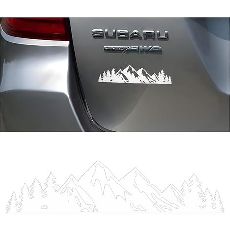 CGEAMDY Autocollants Montagne pour Voiture, Camping, Caravane, Remorque - Kit Graphique Vinyle Forêt (Blanc) (1/5)