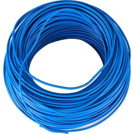 Câble électrique bleu de 100 m (328 pi) avec bonne isolation électrique, conforme à la norme CN, section de 1,5 mm². (1/5)