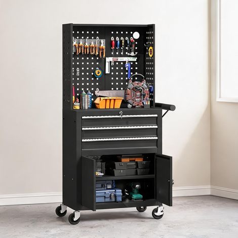 Servante d'atelier coloris noir en 80 69 x 33 x 133 cm (1/5)