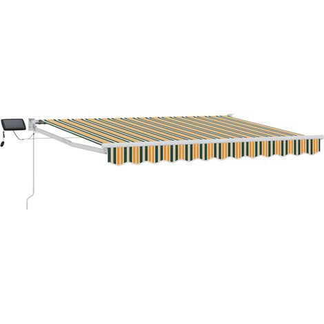 Store rétractable manuel avec LEDs Vert, Jaune, Blanc 3 x 2,5 m vidaXL (1/5)
