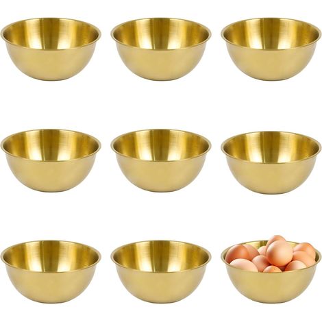 8 Pièces Doré Bol Inox 17 x 7 cm, avec 700 ml Échelle, pour Salades (1/5)