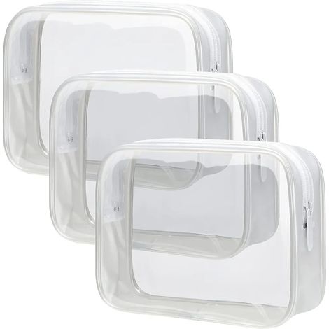 Trousse de maquillage transparente, trousse de maquillage pour voyage en avion (PVC imperméable) trousse de maquillage à main pour liquides (1/5)