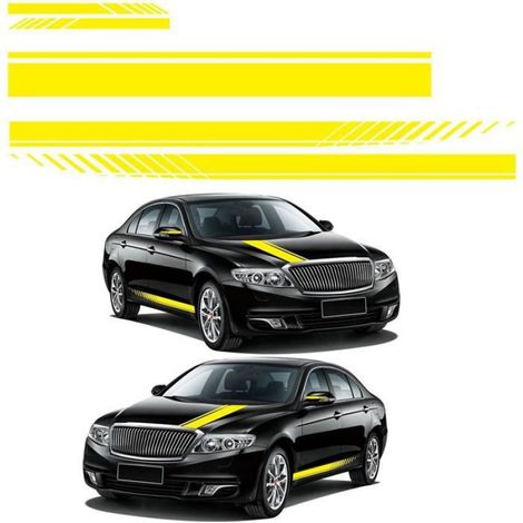 Autocollant Carrosserie - Vinyle - Imperméable - Pour Voiture De Course - Jaune - Lot De 1 (1/4)