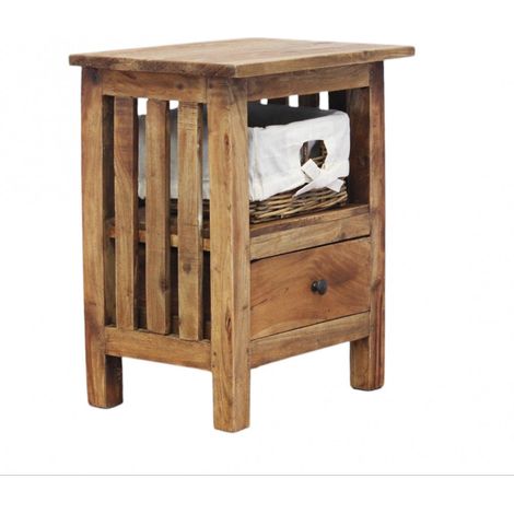 Mobiletto con ripiani finitura in legno naturale 40x30xH51 cm (1/5)