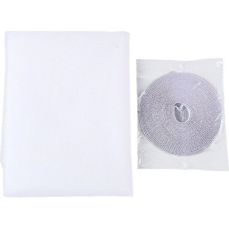 Lot de 2 Moustiquaire, polyester, trous hexagonaux, blanc, fenêtre (1/4)