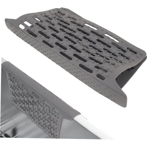 Alfombrilla de silicona para fregadero - Protector de fregadero para cocina - Protege la vajilla - Con ventosas - 33 x 30 cm - Gris (1/5)