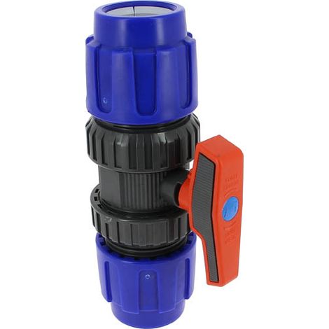 Vanne PVC pression Ø50 – Compression 1/4 tour – Norme eau potable – Température max 80°C – Pression nominale PN16