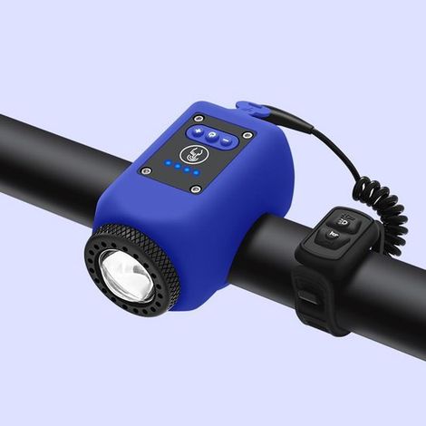 Luz electrónica para bicicleta,6 sonidos,timbre electrónico recargable por USB-C,volumen ajustable/4 modos de iluminación/resistente al agua (1/5)