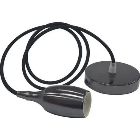 Suspension câble (1m) Weber perle noir E27 IP20 max 60W (1/3)