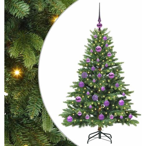 vidaXL Artificial Christmas Tree with 150 LEDs Green 120 cm PE and PVC