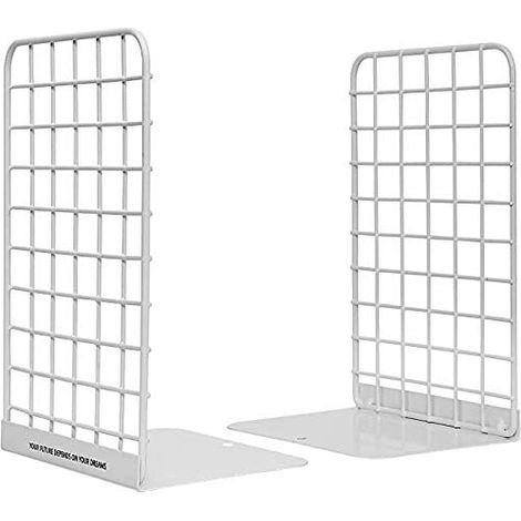 Metall-Buchstützen, 1 Paar, modernes geometrisches Design, große, stabile Buchstützen für die Küche – Weiß