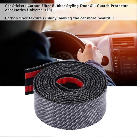 Autoaufkleber Carbonfaser-Gummi-Styling Türschweller-Schutzleisten Universal (5  250 cm)
