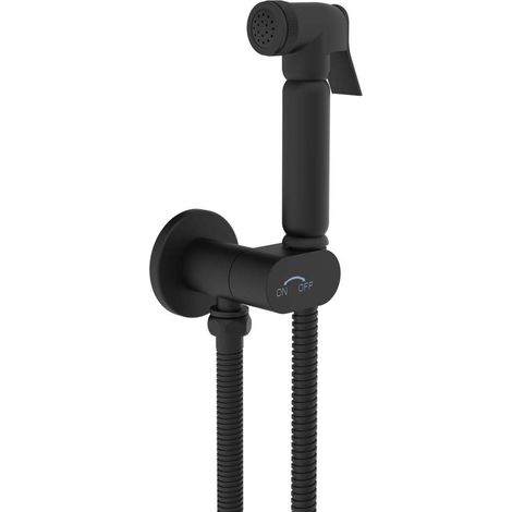 Design WC/Bidet Handbrause SOHO Komplettset mit Absperrventil in Schwarz Matt