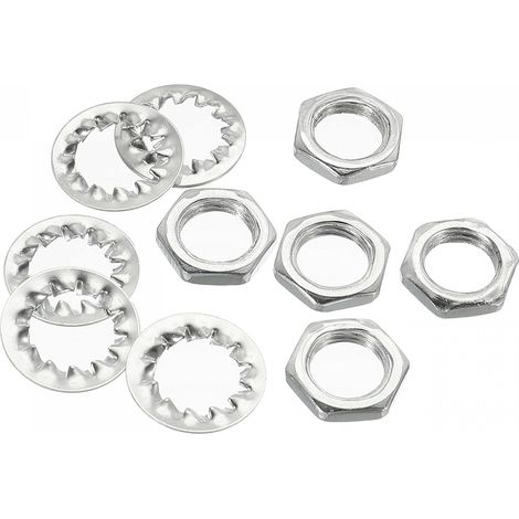 Écrous hexagonaux M10 avec rondelles – Lot de 120 pièces – Acier zingué résistant à la rouille – Pour assemblage luminaire et réparations
