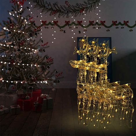 Rentiere Weihnachtsdekoration 3 Stk. 60x16x100 cm Acryl vidaXL