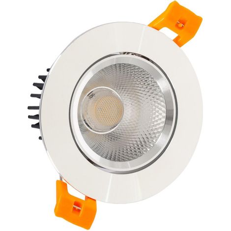 Foco Downlight LED COB Plata Direccionable Circular 7W en Blanco Neutro 4500K (1/6)