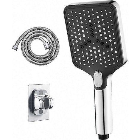 Ensemble de douche de camping portable à 3 jets argentés, style spa, haute pression (1/5)
