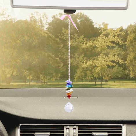 Pendentif artisanal en cristal arc-en-ciel, boule de prisme suspendue pour lustre, décoration de Noël et fenêtre (1/5)