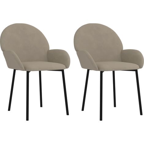 Lot de 2 Chaises à manger，Chaise de cuisine Gris clair Velours CFW11923 (1/5)