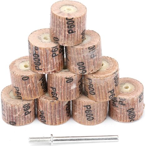 Ortviai Meule à ailettes pour polissage et décapage – 10 pièces, grain 600, diamètre 15 mm, en tissu abrasif (1/5)