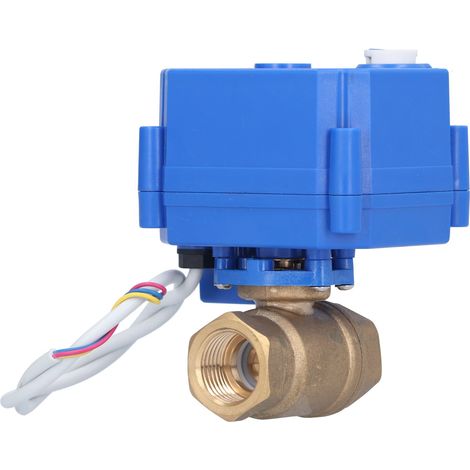Vanne à bille motorisée en laiton pour conduite droite, avec indicateur de pression, BSP DN15, 12 V CC (1/5)