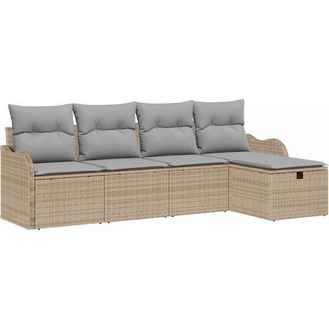 Maison Exclusive - Garten-Sofa-Set mit Kissen mit Speicher 5 pcs