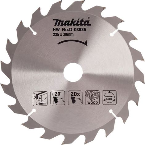 Makita D-03925 Lama TCT per sega circolare 235x30 mm per legno (1/2)