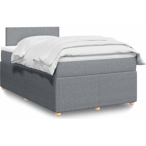 Cama box spring con colchón tela gris claro 120x190 cm vidaXL (1/5)