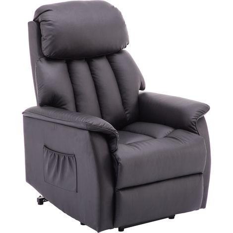 M MCombo Elektrisch Aufstehhilfe Fernsehsessel Relaxsessel elektrisch verstellbar, Kunstleder, schwarz 7299 (1/4)