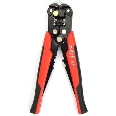 Pince à Dénuder Automatique, Pince Automatique avec Reglage de Précision Cables AWG, Outil Multifonctionnel de pince à sertir，Rouge et noir