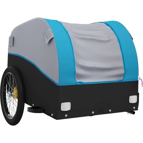 Remorque chariot transport de vélo 30 kg fer bleu (1/5)