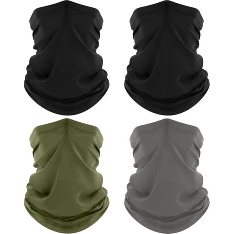 4 Pièces Cache-Cou, Tour de Cou Respirant Anti-UV Séchage Rapide, Bandana Multifonction pour Moto, Cyclisme, Homme et Femme (1/5)