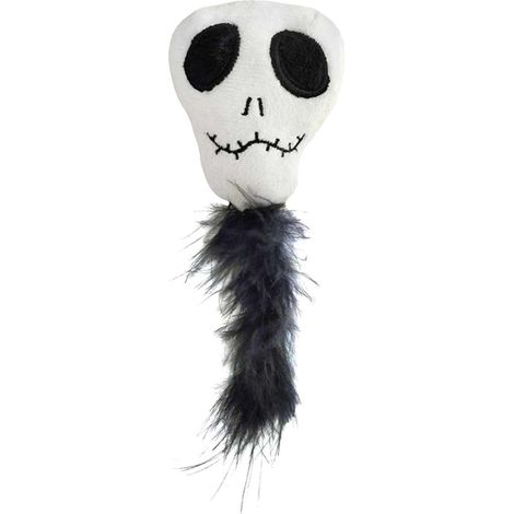 Gioco per gatto linea Horror teschio con piuma Halloween