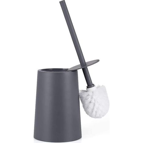 brosse Wc Noir Mat Brosse Toilette Noire Balai Toilette Wc Avec Couvercle Brosses Wc Et Supports Long Manche Balayette Wc Plastique Pour Salle De (1/5)