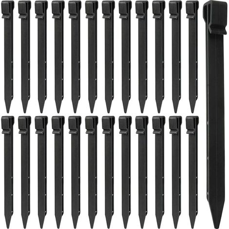 LATERN 25 pezzi Picchetti di plastica per terreno, 25 cm Picchetti per bordure da giardino resistenti Picchetti per tende Picchetti di ancoraggio per tende, terrazze, bordure per prato, giardino ester