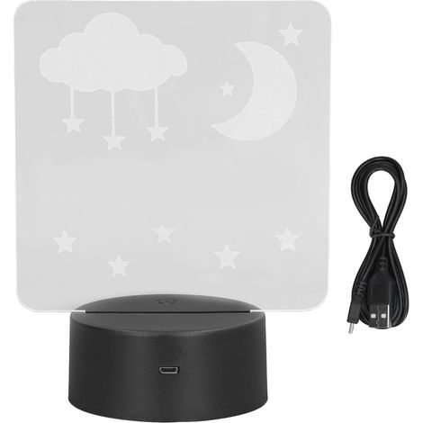 Lampe 3D LED 7 couleurs, veilleuse tactile USB, décoration chambre enfant, bureau, table, contrôle intelligent (1/5)