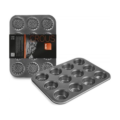Ibili Molde para muffins plateado 12 cavidades 35 cm