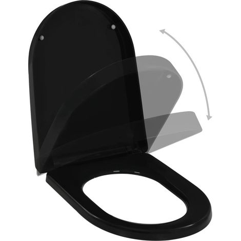 vidaXL Soft-close Toilet Seat with Quick-release Design Black