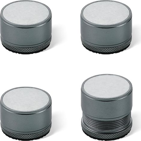 4 Pièces Pied Reglable pour Meuble, Métal Pied de Meuble Reglable, Rehausseurs de Table Auto-adhésifs, pour Chaise, TV, Canapés, Armoires (Gris, S) (1/5)