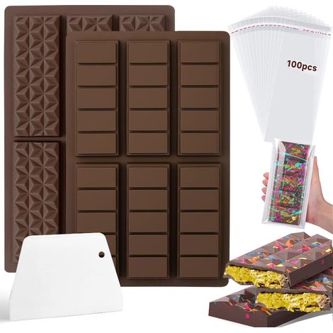 2 Pièces Moule à Chocolat, 6 Cavités, Silicone Alimentaire, Résistant -40°C à 230°C, Pour Pâtisserie et Confiserie (1/5)